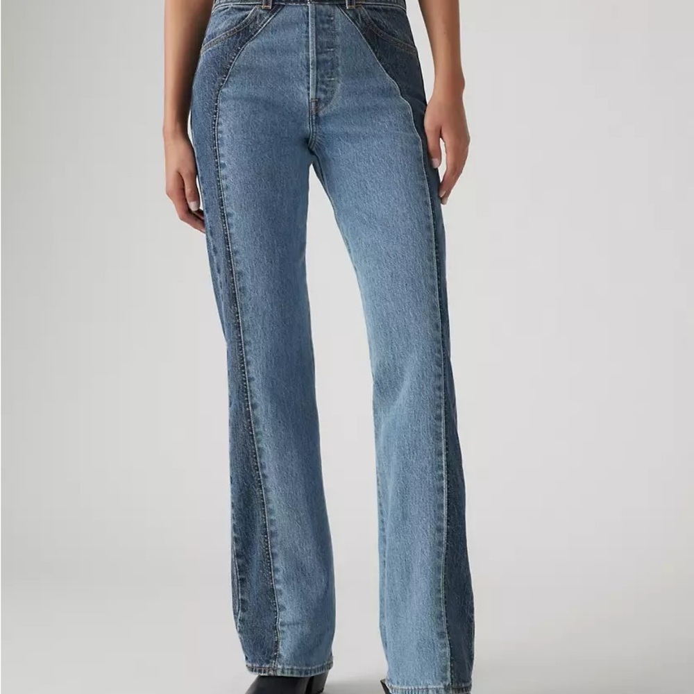 Levi's Two-Tone Blue Straight-Leg Jeans